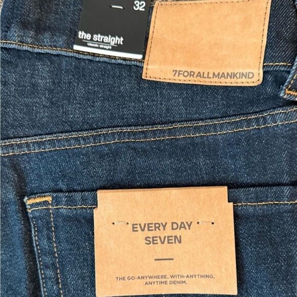 7 For All Mankind The Straight NWT Men's 32 Dark Blue Classic Jeans - Picture 5 of 9